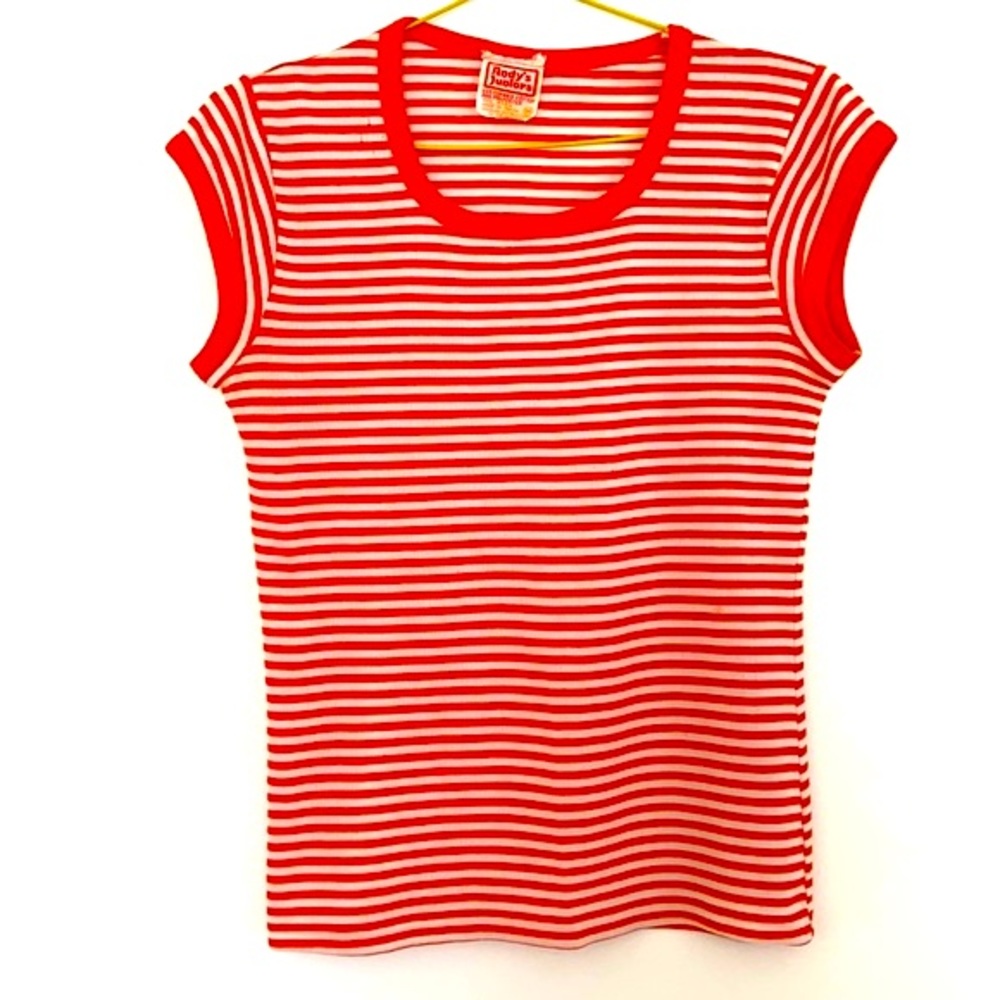 Vintage 70’s orange striped tee 🍊